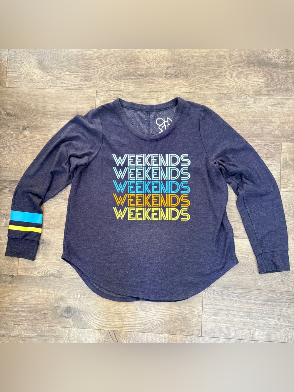 Chaser navy long sleeve Weekends Graphic Sweatshirt
